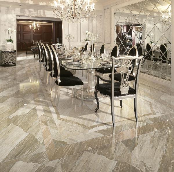 J9集团直营全抛釉瓷砖天堡石KYS8061瓷砖别墅餐厅利用成效