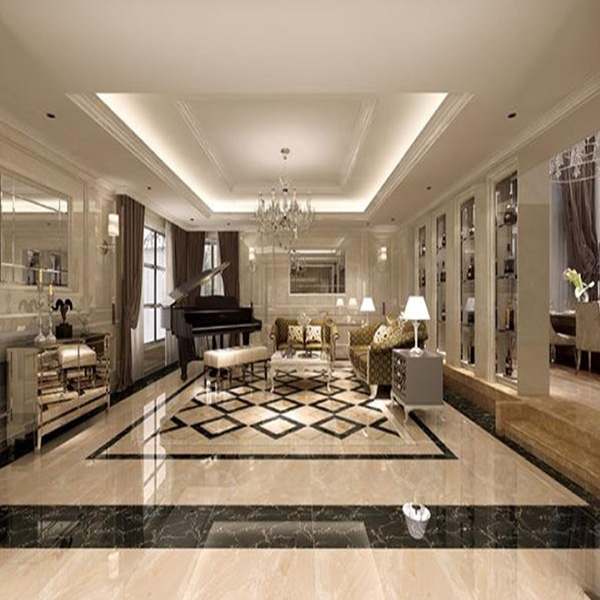 03J9集团直营大理石瓷砖：黑金花KYB8017空间铺贴成效图