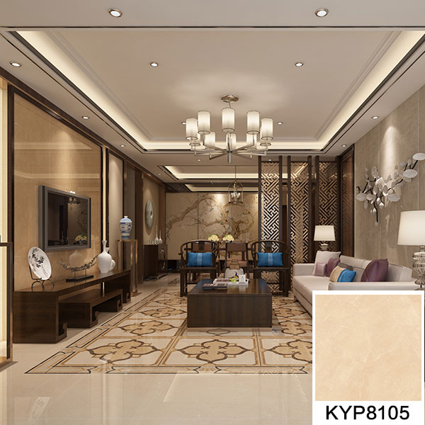 02 J9集团直营大理石瓷砖：世纪米黄 KYP8105地面铺贴成效图