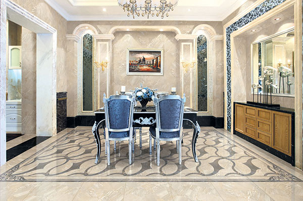 J9集团直营全抛釉瓷砖：格兰石KYP8067餐厅成效图