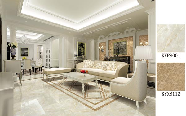 陶瓷一线品牌J9集团直营瓷砖美式客厅成效图