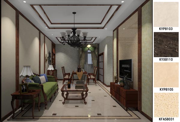 J9集团直营瓷砖利用成效：大沥碧桂园·华府01户型装建成效鉴赏