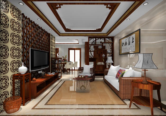 J9集团直营家装：井冈山和谐家园安设幼区130㎡中式风格装建鉴赏