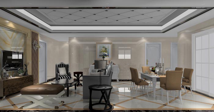 欧式风格在造型极其讲求，给人端庄典雅的感触，尊贵豪华的同时，还拥有浓密的文化气味。本单元的设计沿用了欧式的端庄典雅，也参与一些时尚的元素，让整个空间多了现代的时尚感触，却不失端庄。