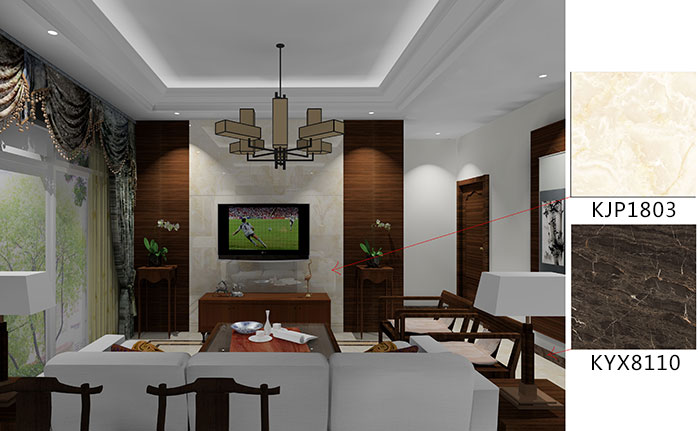 佛山美的花湾城装建案例客厅成效图