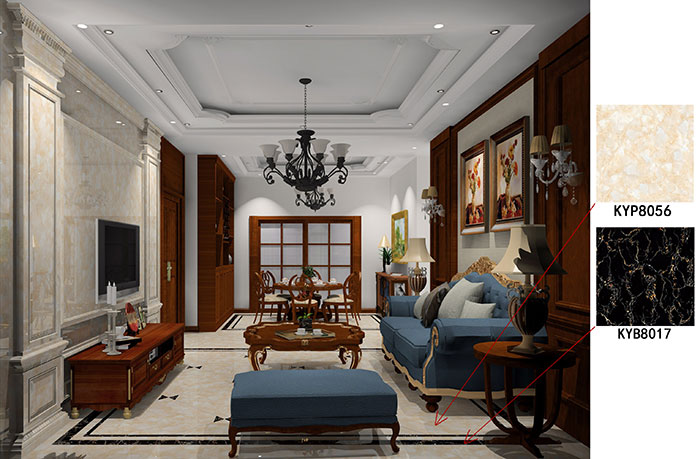 大沥碧桂园·华府装建案例客餐厅成效图